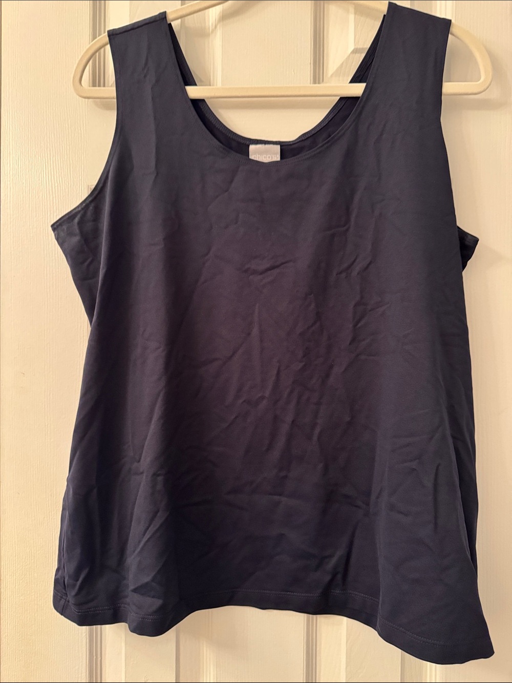 Chico's Navy Blue, Black and Tan Scoop Neck Sleeveless Tanks